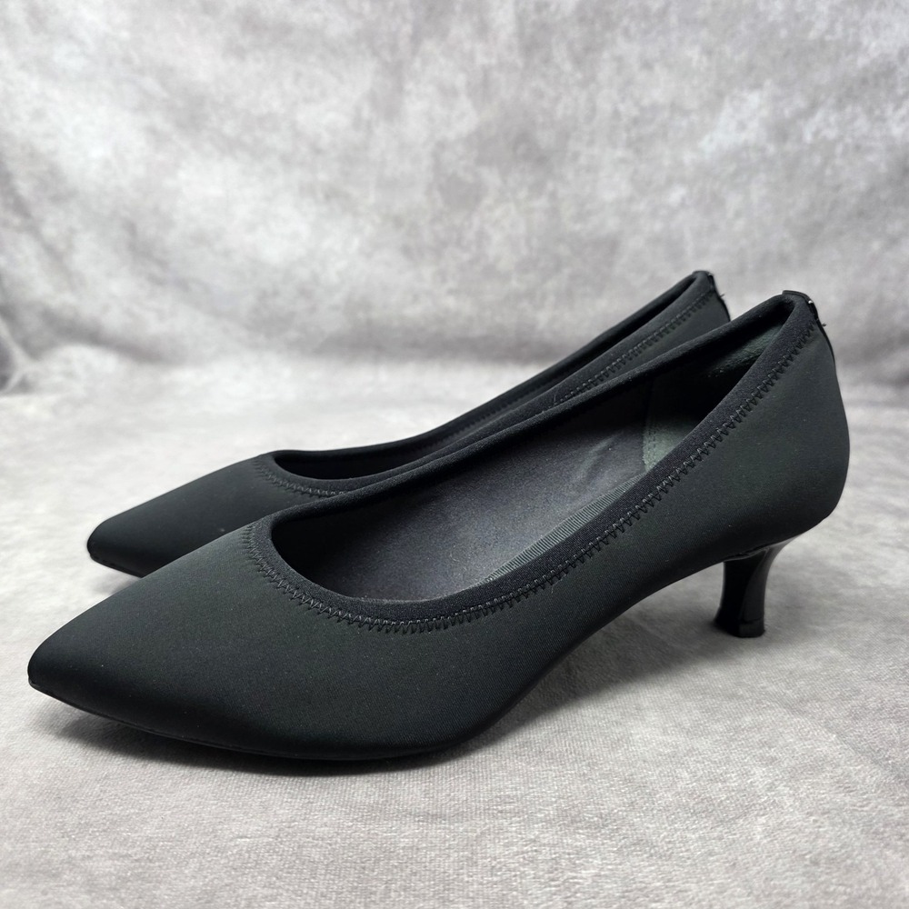 Rockport Total Motion Trutech Kaiya Black Leather Comfort Pump Heels Womens 7